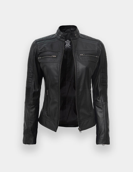 Women's Leather Jacket, New women's Black leather jacket made of 100% Original lambskin leather
